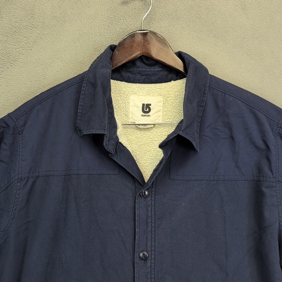 Burton Men's Dry Ride Shirt Blue Jacket Button Sherpa Fleece Lined Flannel XL - Picture 3 of 10